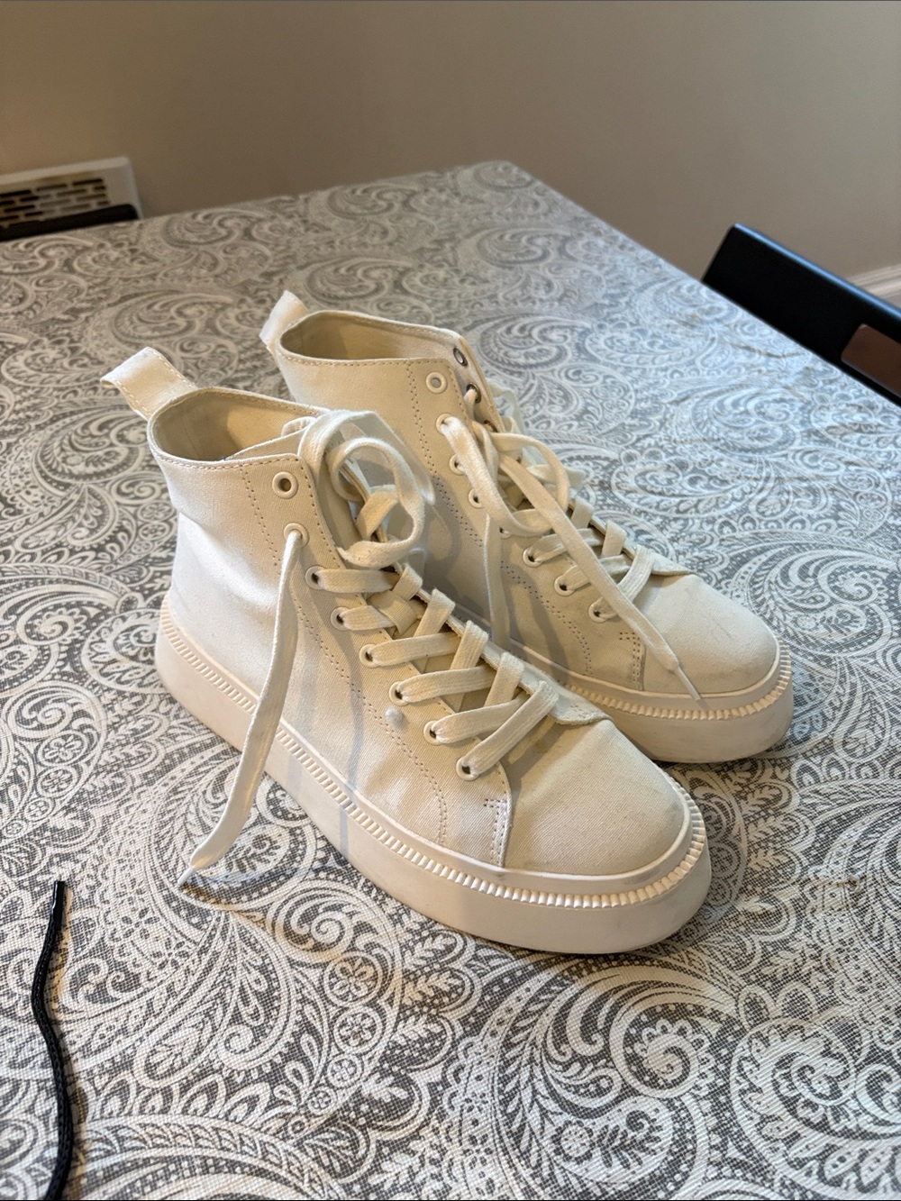 COS Cream High-Top Canvas Sneakers
